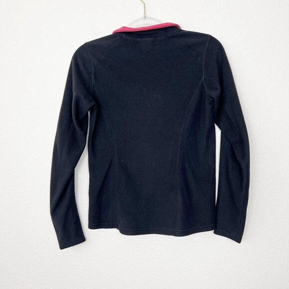 The North Face Womens Small Black Pink 1/4 Zip Fleece Pullover - Picture 2 of 8